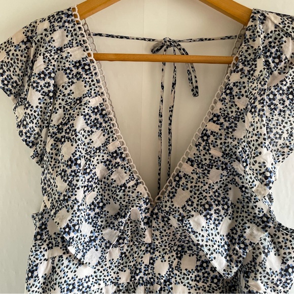 Anthropologie Floral Deep V Neck Mini Dress Size M - Picture 11 of 14